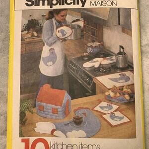 Sewing Patterns Simplicity Home Decor 10 Kitchen Items #124 Chicken Them…​​​​​